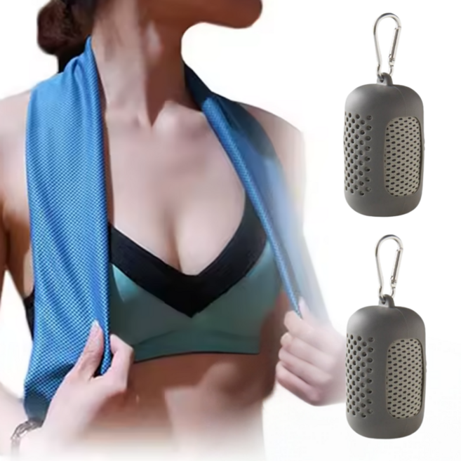 플라센 더 길어진 스포츠 쿨타올 땀수건, 2개, 그레이