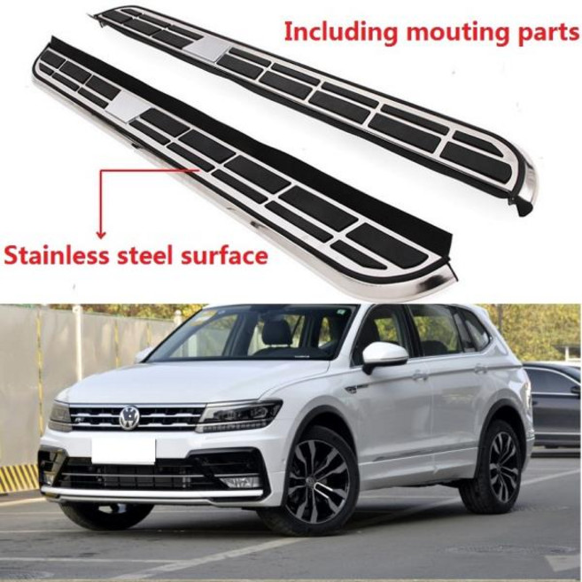 VW 폭스바겐 티구안 올스페이스 2017-2023 알루미늄 러닝 보드 사이드 스텝 너프 바 페달 좋은 품질, 한개옵션1, 한개옵션0
