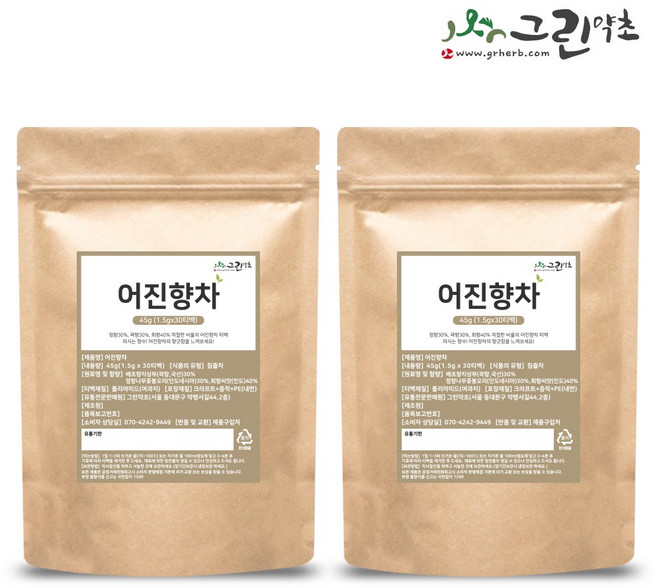 그린약초 어진향차 티백 곽향 정향 회향 삼각티백 30개입, 2개, 30T, 45g