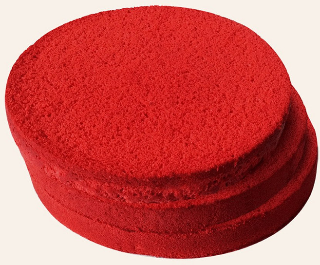 [미나미제과] 레드벨벳 케익시트 예쁘고 부드러운 레드벨벳 케익 시트 2호 (17cm) 3단 슬라이스, 1개, 280g