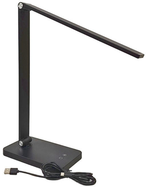折疊式LED檯燈 充電款 21-002-BK2, 黑色