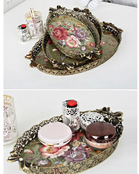 레이스쟁반 신주 3종택1/화장품쟁반/화장품트레이, 중, 1개, 중