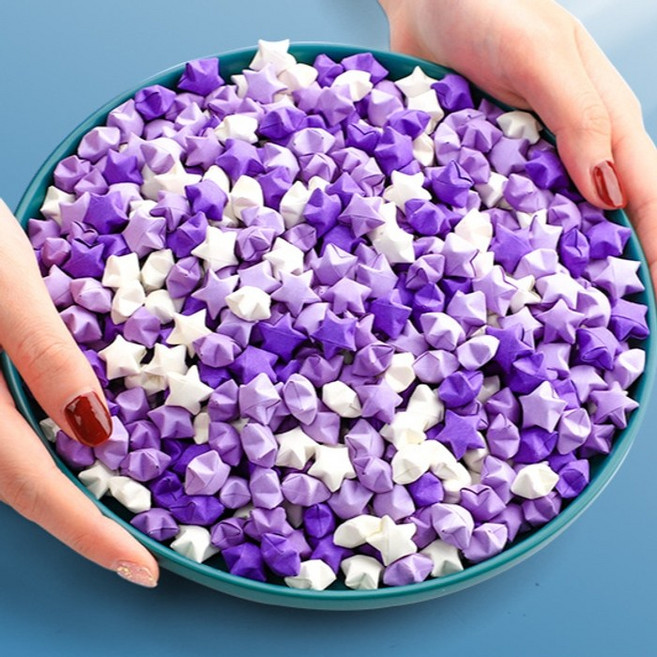 학알접기 학알 별접기 종이접기 별종이, 그라디언트 퍼플 1080매, 1개