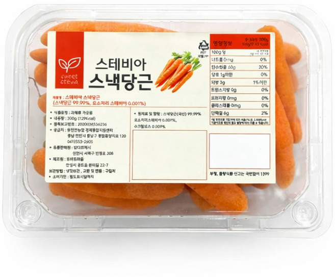 담다프레시 스테비아 스낵 꼬마 당근, 1개, 300g