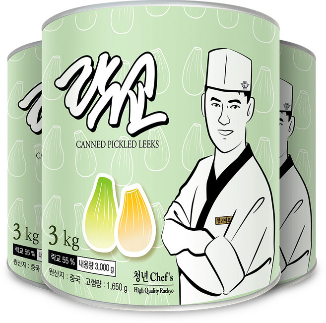 청비 락교 3S (3kg/6캔), 6개, 3kg