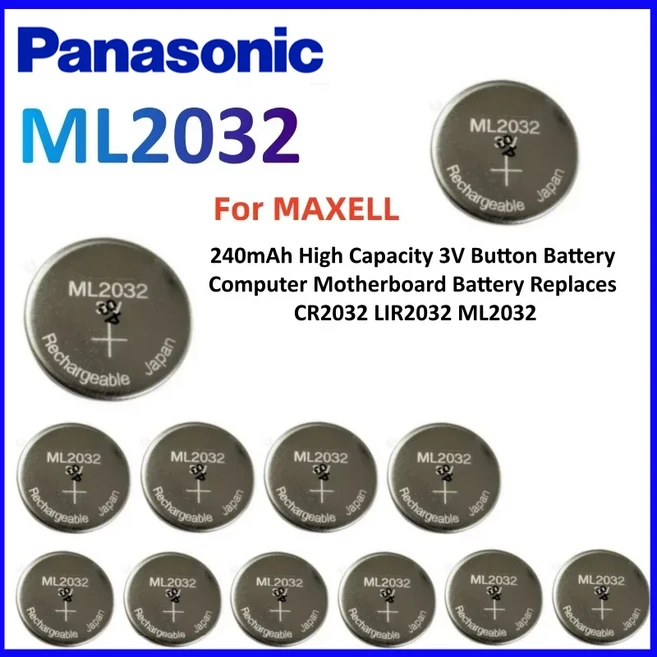 2-5PCS 와이어 솔더 탭이 있는 기존 ML2032 배터리 분해 ml 마더보드 BIOS CMOS, 03 ML2032-2PCS