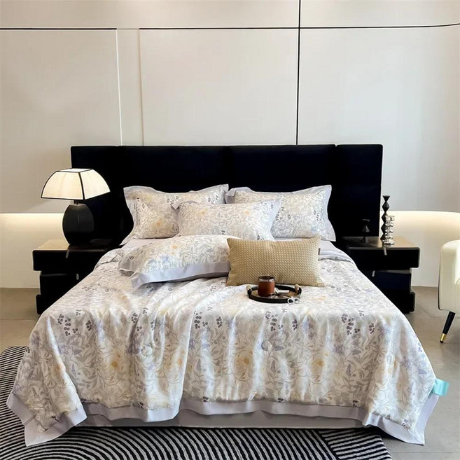 꽃무늬 목가적 텐셀 여름 이불 아이스 실크 시원한 에어컨, 01 zaochunyinghua, 1. 200x230cm 1pcs / S. yuex...