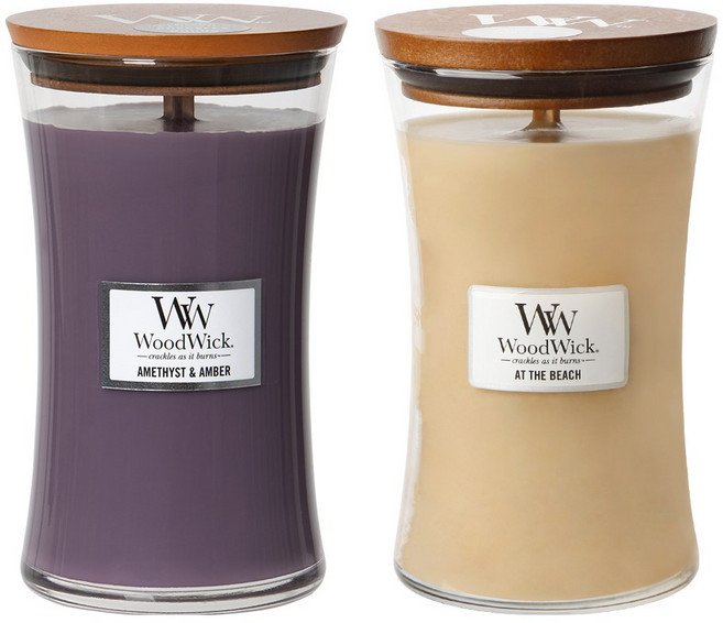 우드윅 라지 캔들 향초 2개 + 선물상자 + 쇼핑백, 609g, 98 라벤더 스파,화이트 티크