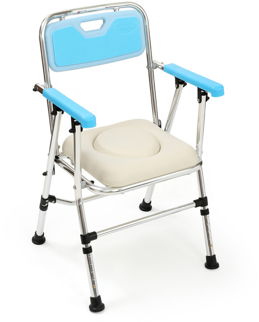 접이식 이동식 좌변기 알루미늄 환자용 변기 블루1개 DH-601, 1개, 블루