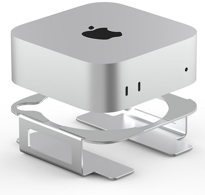 IFCASE 알루미늄 데스크톱 마운트 스탠드 - 맥 Studio mini M2 M1 향상된 냉각 책상 정리 (실버), Silver, Mini M4