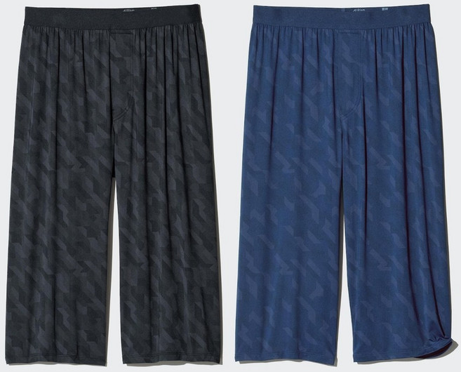 유니클로 남성 에어리즘 데오도란트 앞트임 7부 홈웨어 팬츠 481580