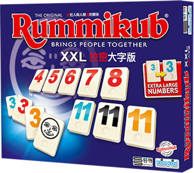 家庭益智桌遊 長輩友善設計 邏輯思維訓練, 拉密數字牌 XXL大字版, 1個