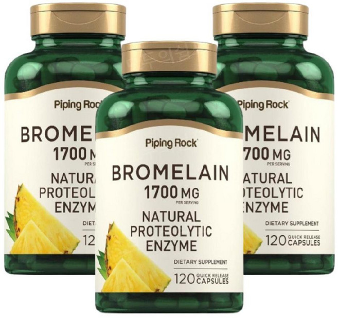 파이핑락 브로멜라인 엔자임 파인애플 Bromelain 1700mg 120캡슐 3개