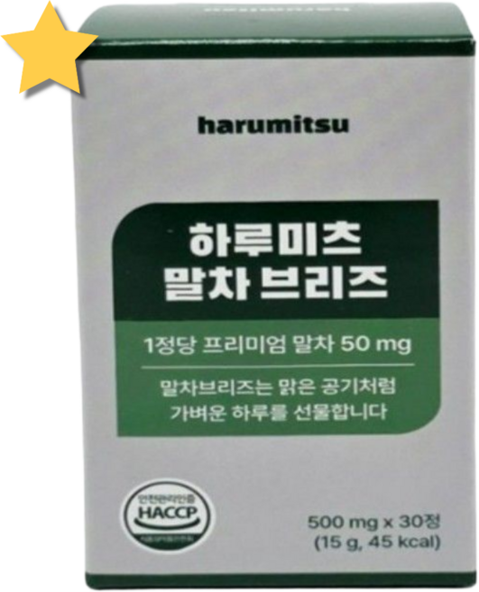 하루미츠 말차 브리즈 니코틴 정품, 4개, 30정