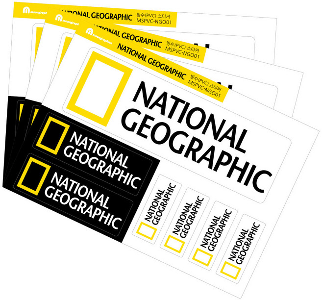 캠핑 로고 스티커 내셔널지오그래픽 방수 PVC 캐리어 3장 1세트, 3개