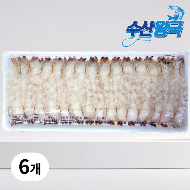 수산왕국 노바시새우 튀김용 제수용 30미 300g, 6개