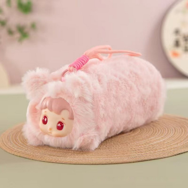 hybe 구름처럼 부드럽고 귀여운 하치푸푸 필통, 핑크, 20cm