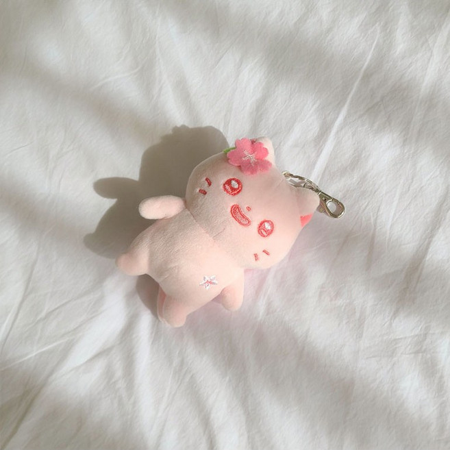 냐한남자 춘배 블로썸 핑크 키링 가방고리 키홀더 모찌 원단 네이버웹툰 14cm 9cm