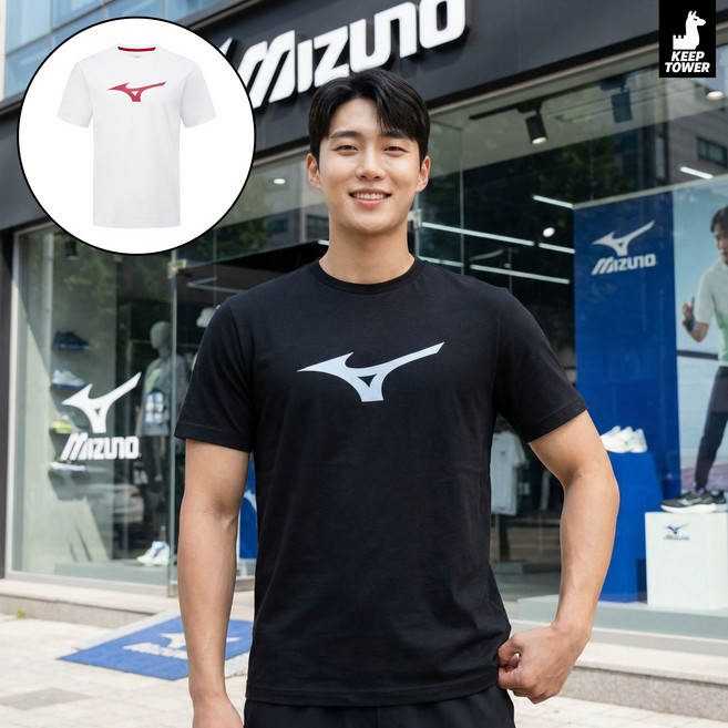 미즈노 빅로고 폴리 반팔티셔츠 반팔티