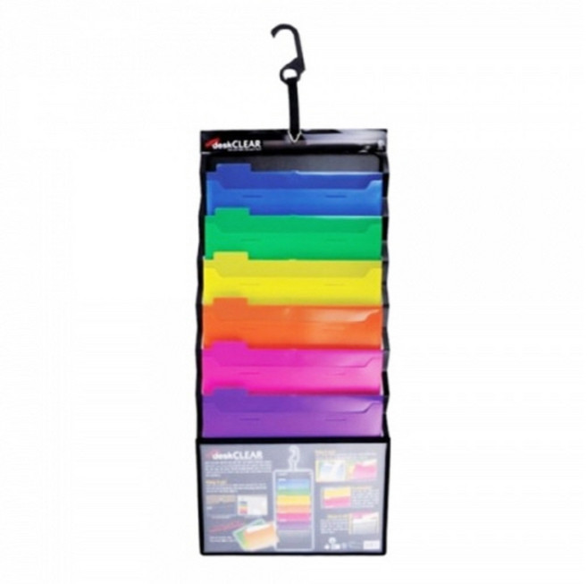 멀티칼라 슬라이딩 벽걸이화일 6단 도큐먼트 서류분류 파티션걸이 색션 파일 데스크 정리