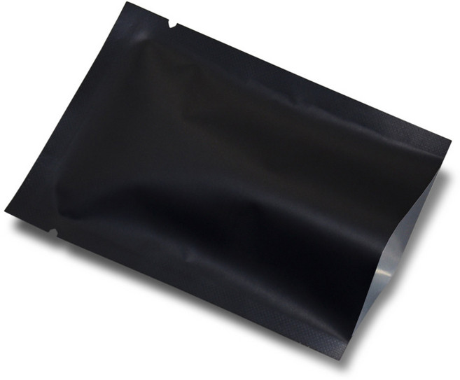 매트 블랙 오픈 탑 마일라 포장 백 대량 식품 진공 알루미늄 호일 파우치 히트 씰 캔디 커피 티백