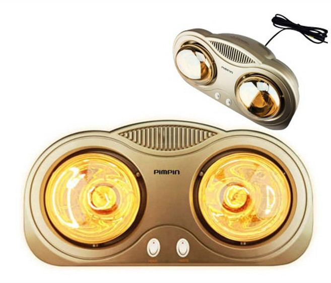 핌핀 욕실 2구히터 PPH-5500H 램프 2구 욕실 화장실 순간발열 500W 전기히터, 핌핀 2구 욕실램프히터 PPH-5500H