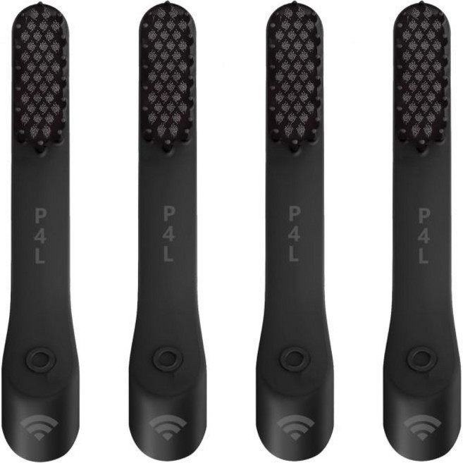 PAI4LEISI 교체용칫솔모 호환모 리필헤드 리필모 Quip 전기 브러시 헤드 리필 블랙 4팩과 호환되는 칫솔 교체, 4 Count (Pack of 1), Black