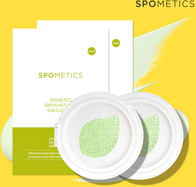 스포메틱스 그린네츄럴 선쿠션 대용량 25g 리필 1+1, 1개