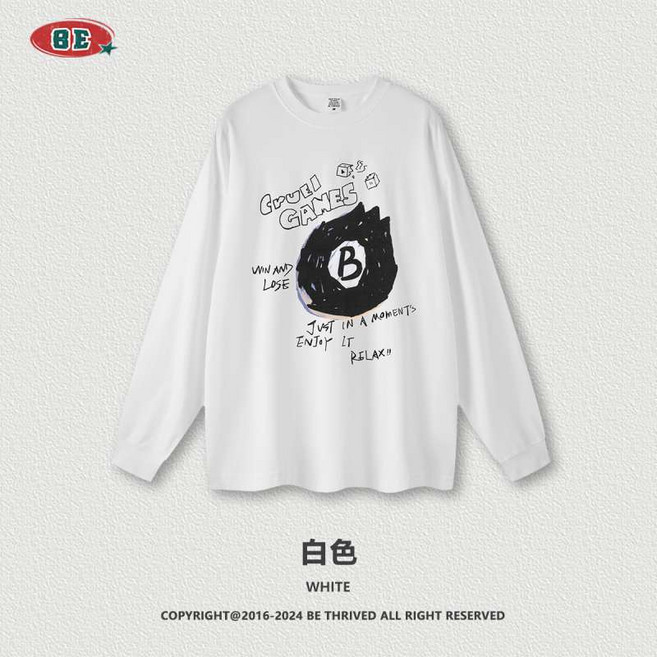 유니섹스 오버핏 롱슬리브 그래피티 긴팔 티셔츠