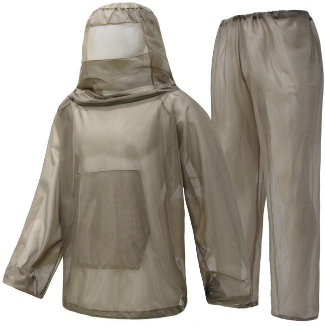가려거든 양봉 벌초 낚시 과수원 방충복 모기장옷, 1개, 상하의 전신 베이지