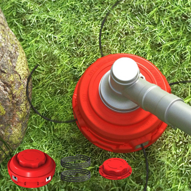 4줄커터 다까까 예초기날 예초기 안전날 부품 아이큐샵 본품+2m 2줄+교체형 버튼핸들, 1세트