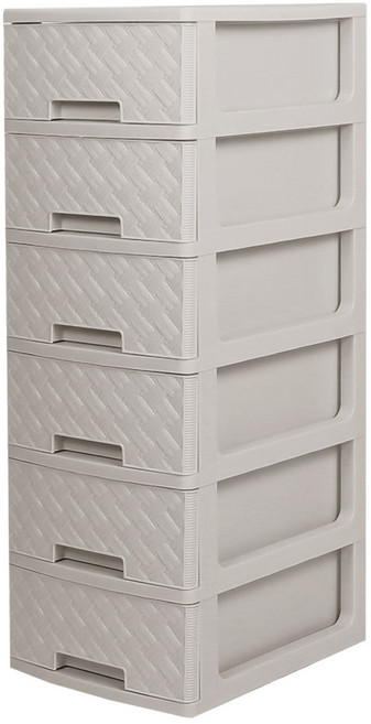 지오리빙 마틴 플라스틱 서랍장, 6단, 라이트그레이