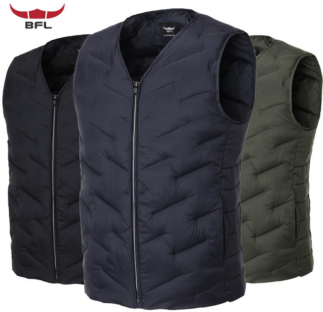 샤인힐즈 버팔로 BFL 남성 데일리 경량 웰론 브이넥 집업 패딩조끼 BFV7040