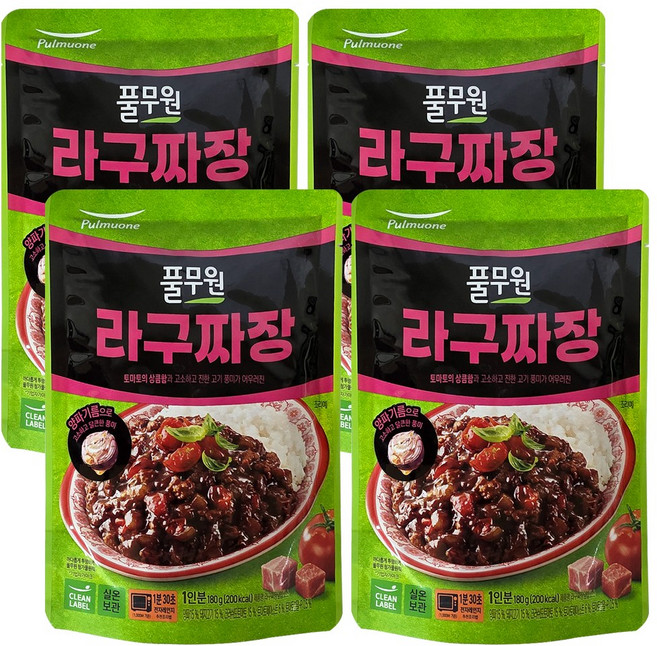 풀무원 라구짜장 덮밥소스, 180g, 4개