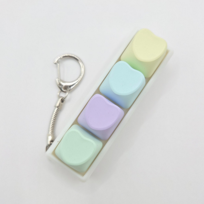 몽드네 키캡 키링 마카롱 커스텀, 하트4키, 1개