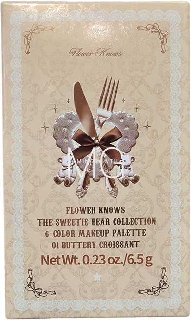 플라워노즈 Flower Knows 스위티베어 6컬러 아이섀도우 메이크업 팔레트 3종, 1개, 01 버터크루아상