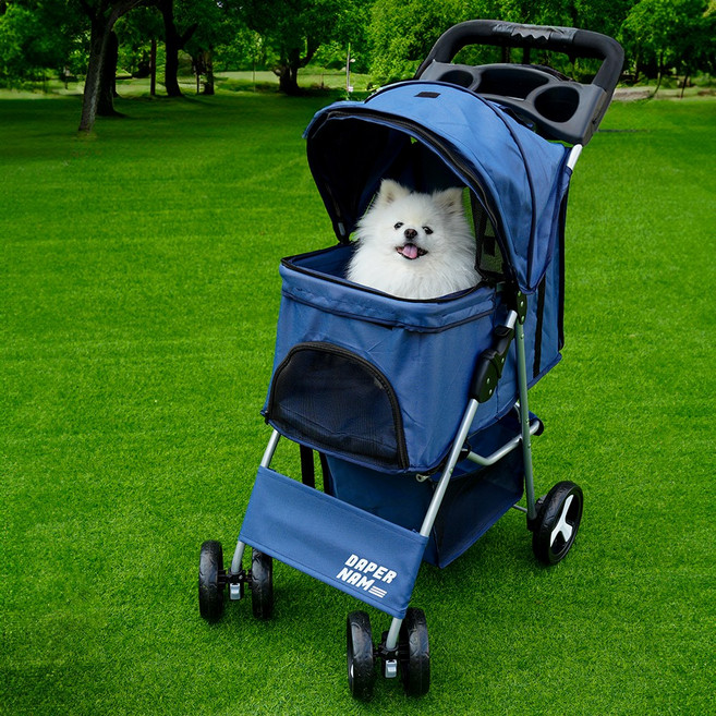 다퍼남 강아지 유모차 개모차 레인커버 포함, 핑크, 1개