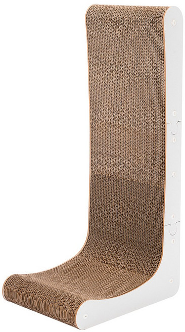 펫인꼬 고양이 L자형 스크래쳐 수직형 벽면 밀착형 스크래쳐 쉼터, 1개, 화이트