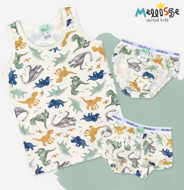 멜리스 공룡친구 면스판 (런닝 사각 삼각 선택)