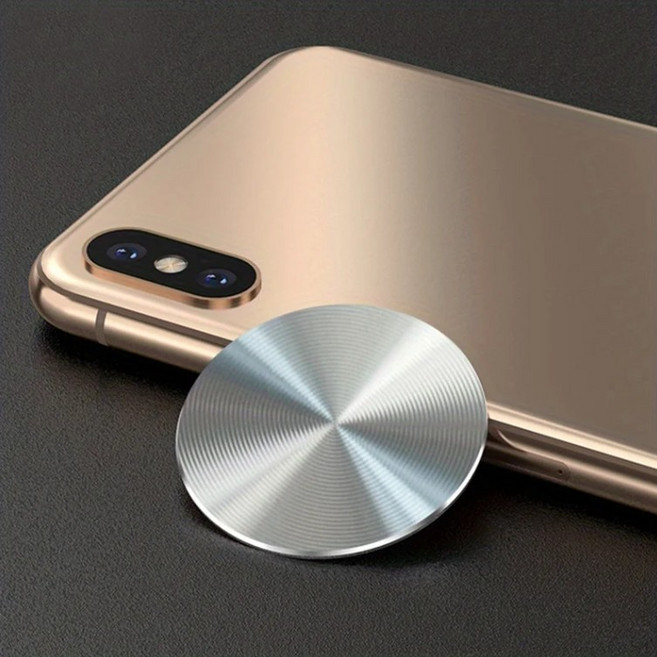 비엘스키 아이폰 스티커 금속 접시 디스크 철 시트 자석 휴대 전화 홀더 자동차, 폰홀더실버 BL00358, 1개