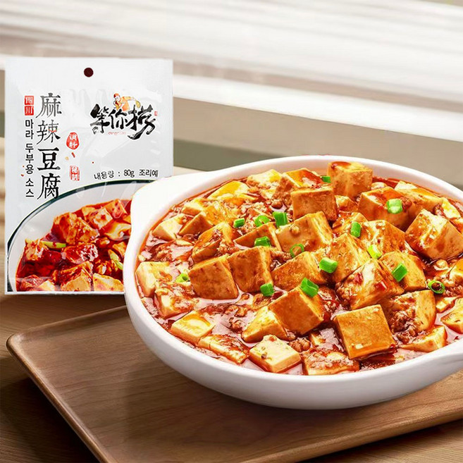 등니노 마파두부 소스 쓰안식 볶음 요리 소스 팩 가정용 비법 마파두부 양념 80g, 1개