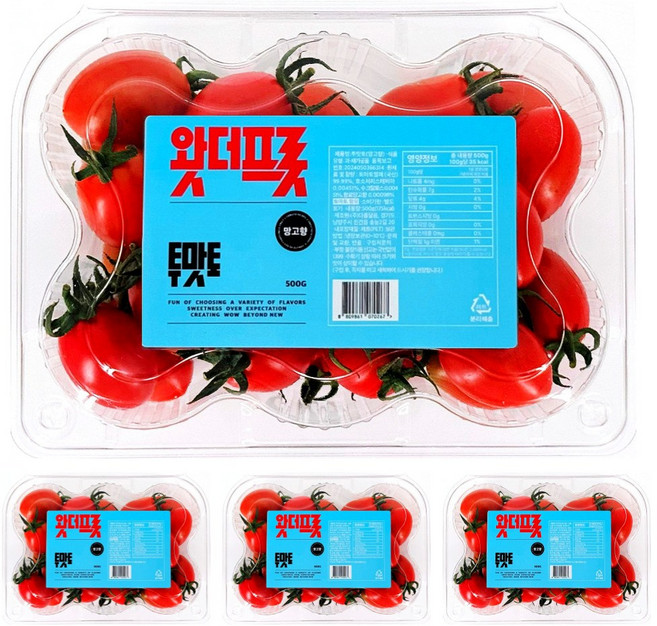 스테비아 토마토 방울토마토 망고향 투맛토 500g 4팩 (2kg), 4개