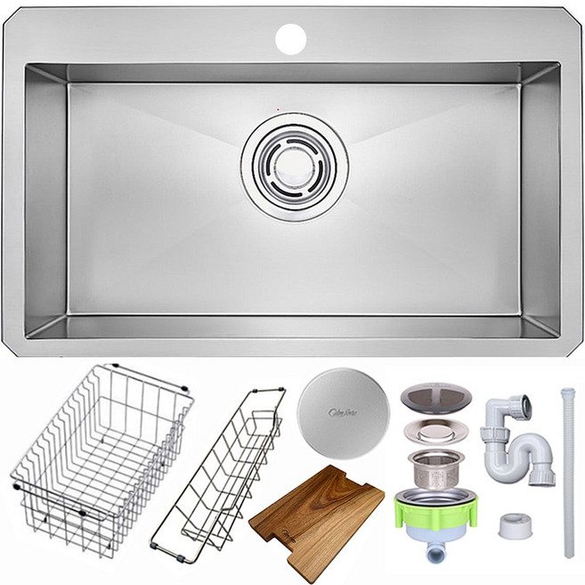 백조씽크 깜뽀르테 8535세트 엣지 엠보코팅 리폼볼 사각싱크볼 주방씽크볼 교체, 1세트