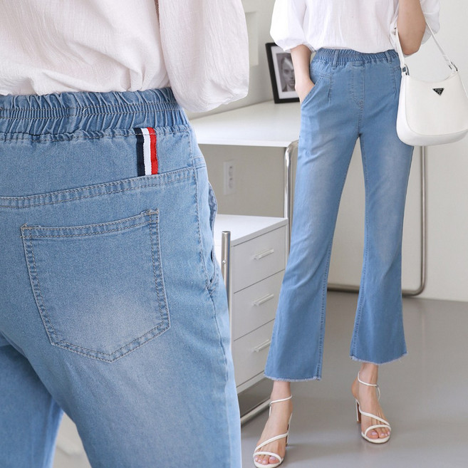 빅빅몰 [삼선포인트] 스판 밴딩 청바지 여성 데님 슬림 히든밴드 슬릿 트임 데님