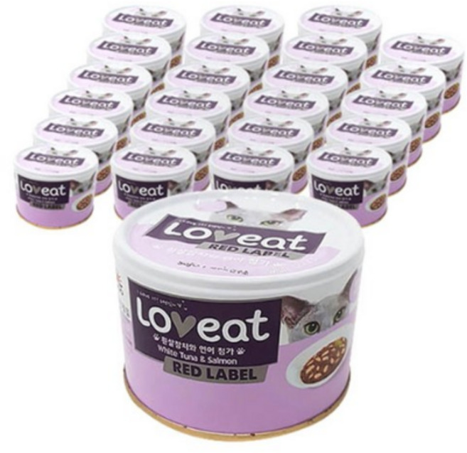 사조 러브잇 레드라벨 고양이 간식캔, 혼합맛(흰살참치/연어), 160g, 28개