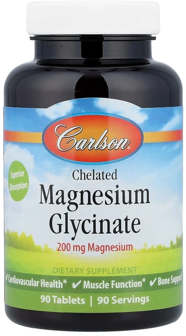 칼슨랩 마그네슘 킬레이트 글리신 마그네슘 200mg 90정, 1개 - 쿠팡