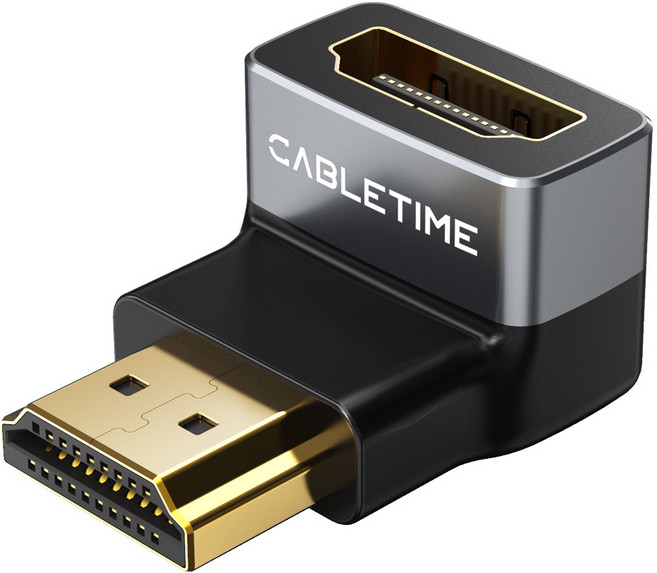 케이블타임 90도 8K HDMI M to F 연장 젠더 커플러, 1개, CP41G