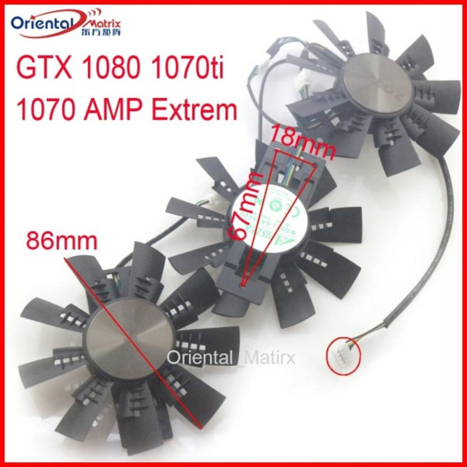 3 개/ GAA8S2U 12V 0.45A 86mm 4Pin 팬 ZOTAC GTX980TI GTX1080 1070ti 1070 AMP 익스트림 그래픽 카드 팬, 01 Black, 01 없음 RGB