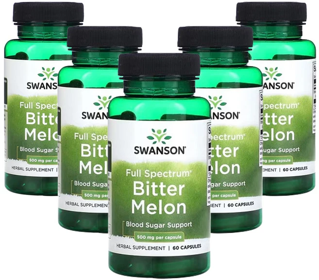 스완슨 풀 스펙트럼 비터 멜론 500 mg 60 캡슐, 5개, 60정 - 쿠팡