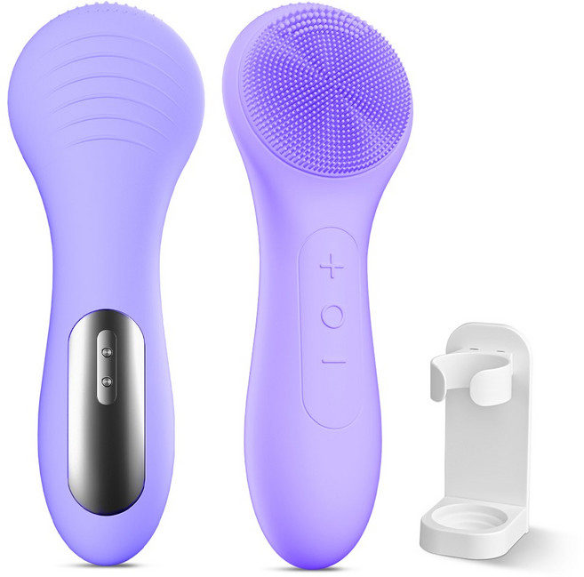 진동 클렌저 실리콘 세안 브러쉬 진동 온열 세안기, 퍼플